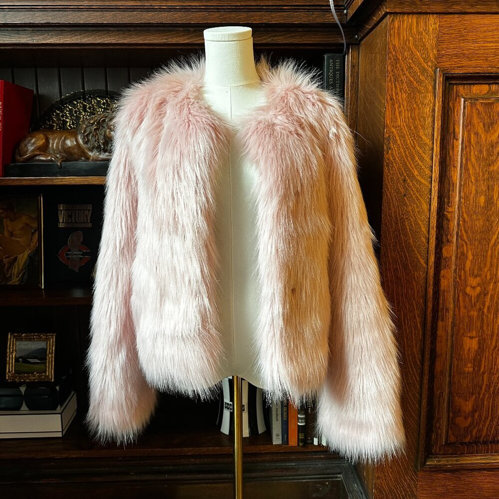 PINK FAUX FUR COAT